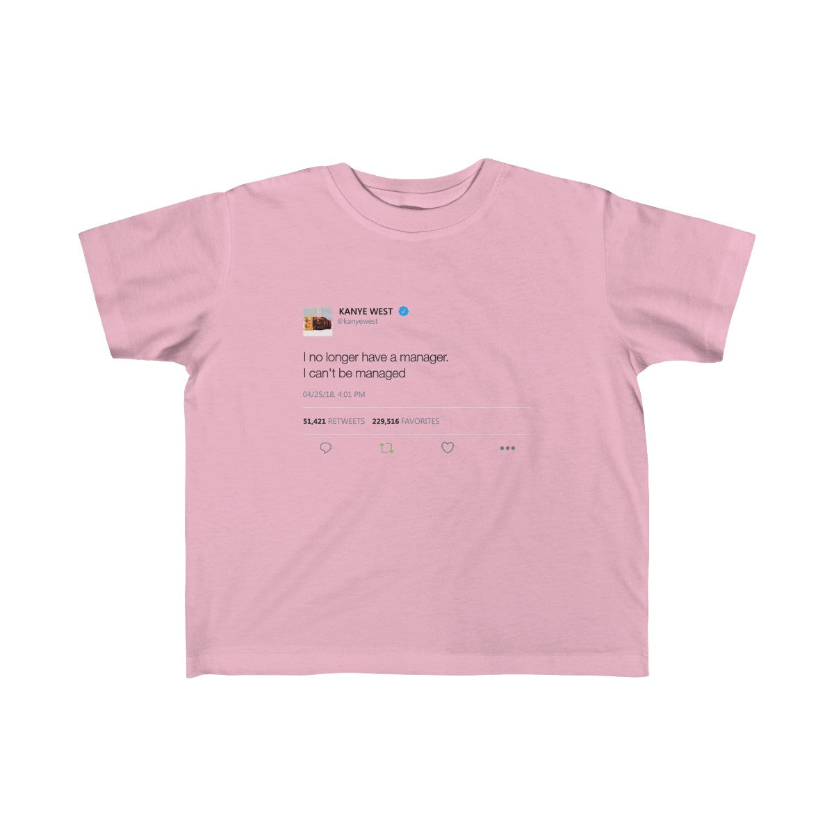 Kid's Fine Jersey Tee - I no longer Have a Manager, I can't be managed-Pink-5T-6T-Archethype