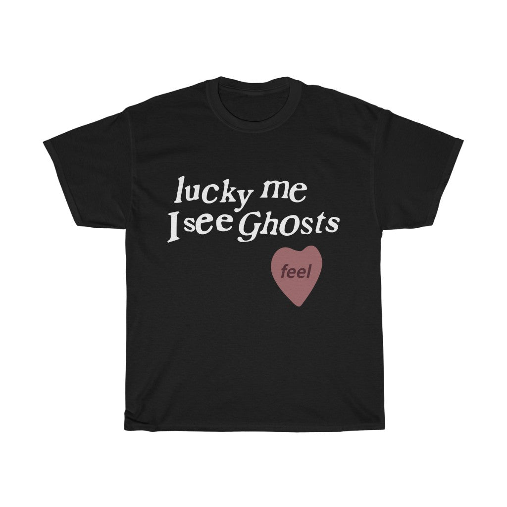 Kids See Ghosts T shirt, Lucky Me I See Ghosts - Kanye West / Kid Cudi Merch Inspired-Black-S-Archethype