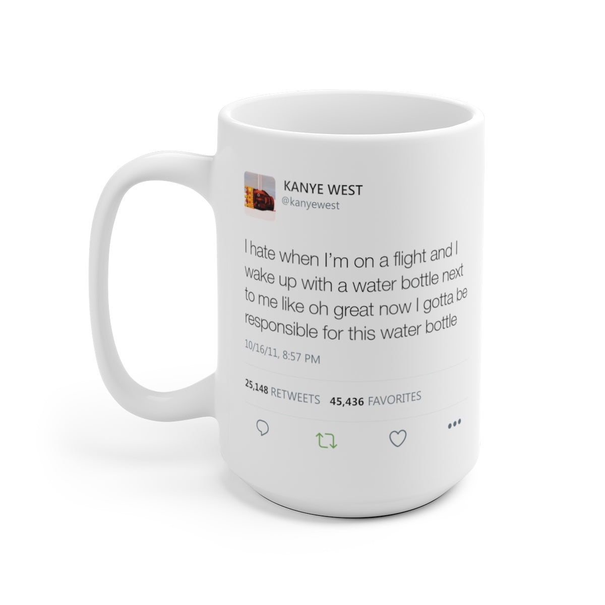 Kanye West Water Bottle Tweet Mug-Archethype