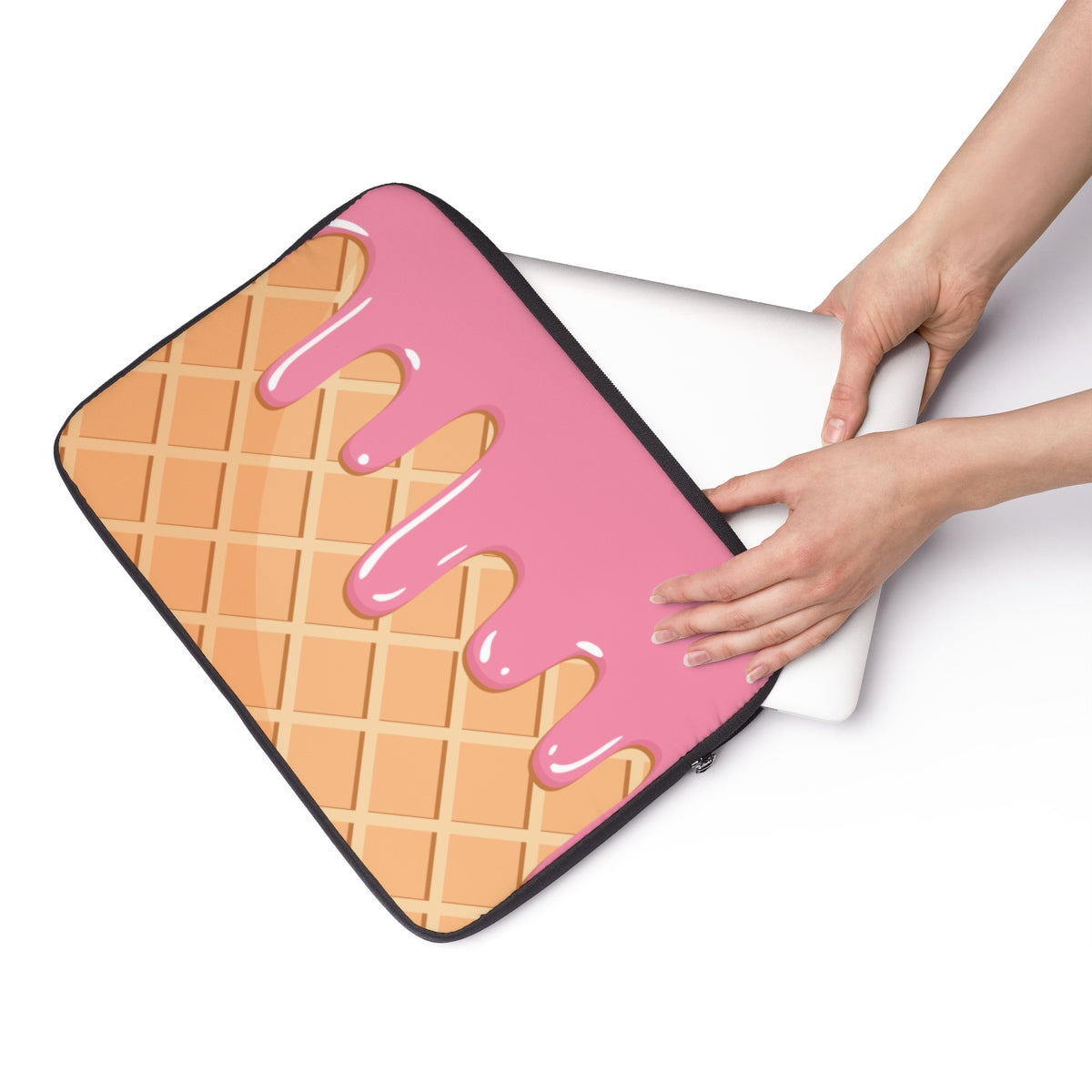 Waffle and Ice Cream Laptop Sleeve-13"-Archethype