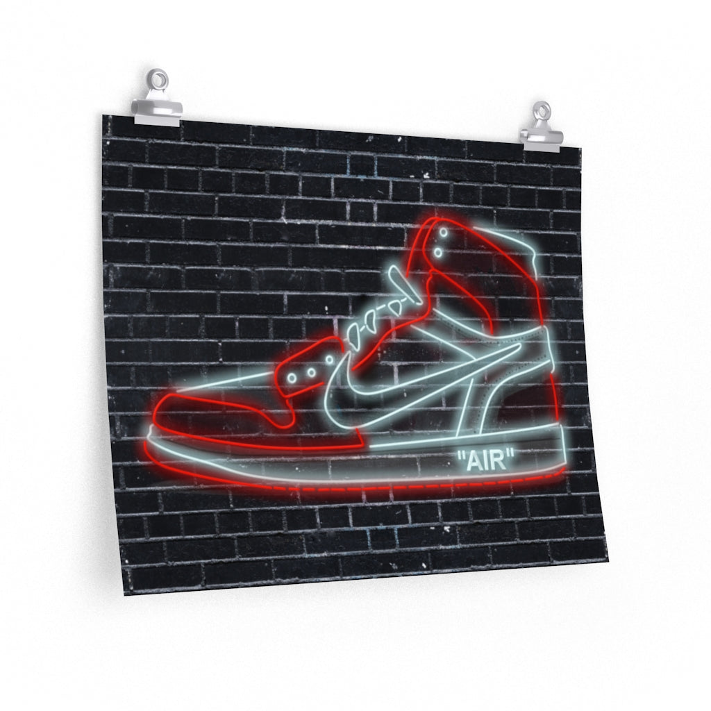 Nike Air Jordans Neon Sneakers Poster - Michael Jordan Wall Art Shoe Art with Nike Sneakers-20″ × 16″-CG Matt-Archethype