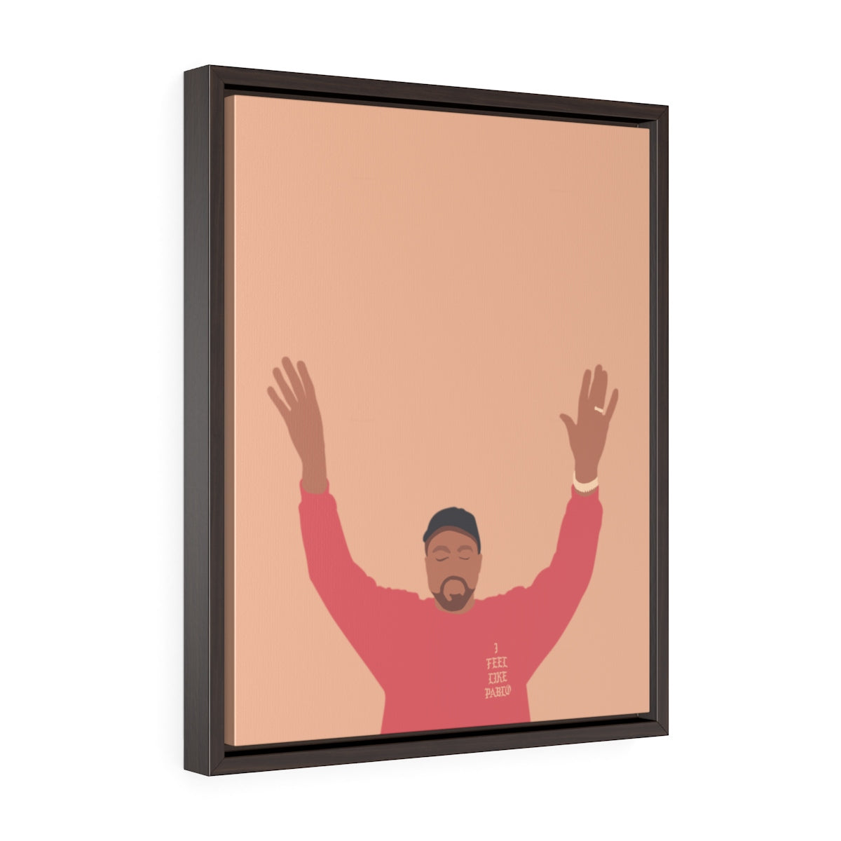Kanye West I Feel Like Pablo Framed Premium Gallery Wrap Canvas - The Life of Pablo TLOP tour merch inspired-16″ × 20″-Premium Gallery Wraps (1.25″)-Walnut-Archethype
