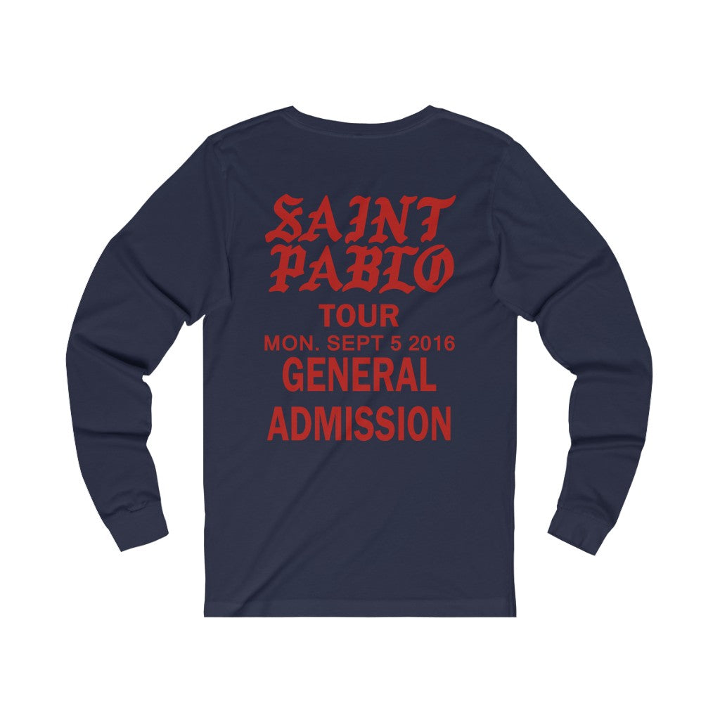 Saint Pablo Tour Kanye West Unisex Concert Jersey Long Sleeve Tee