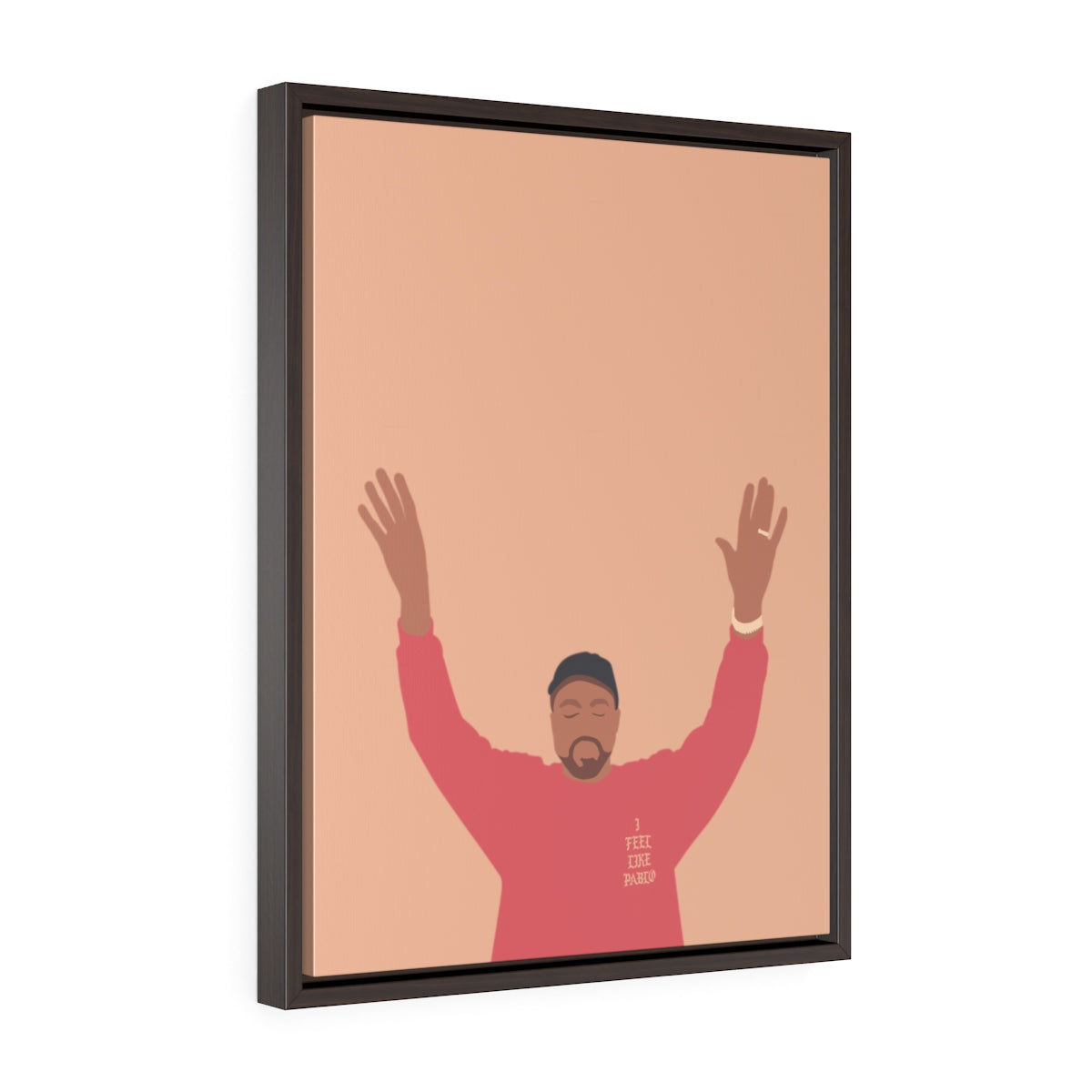 Kanye West I Feel Like Pablo Framed Premium Gallery Wrap Canvas - The Life of Pablo TLOP tour merch inspired-18″ × 24″-Premium Gallery Wraps (1.25″)-Walnut-Archethype