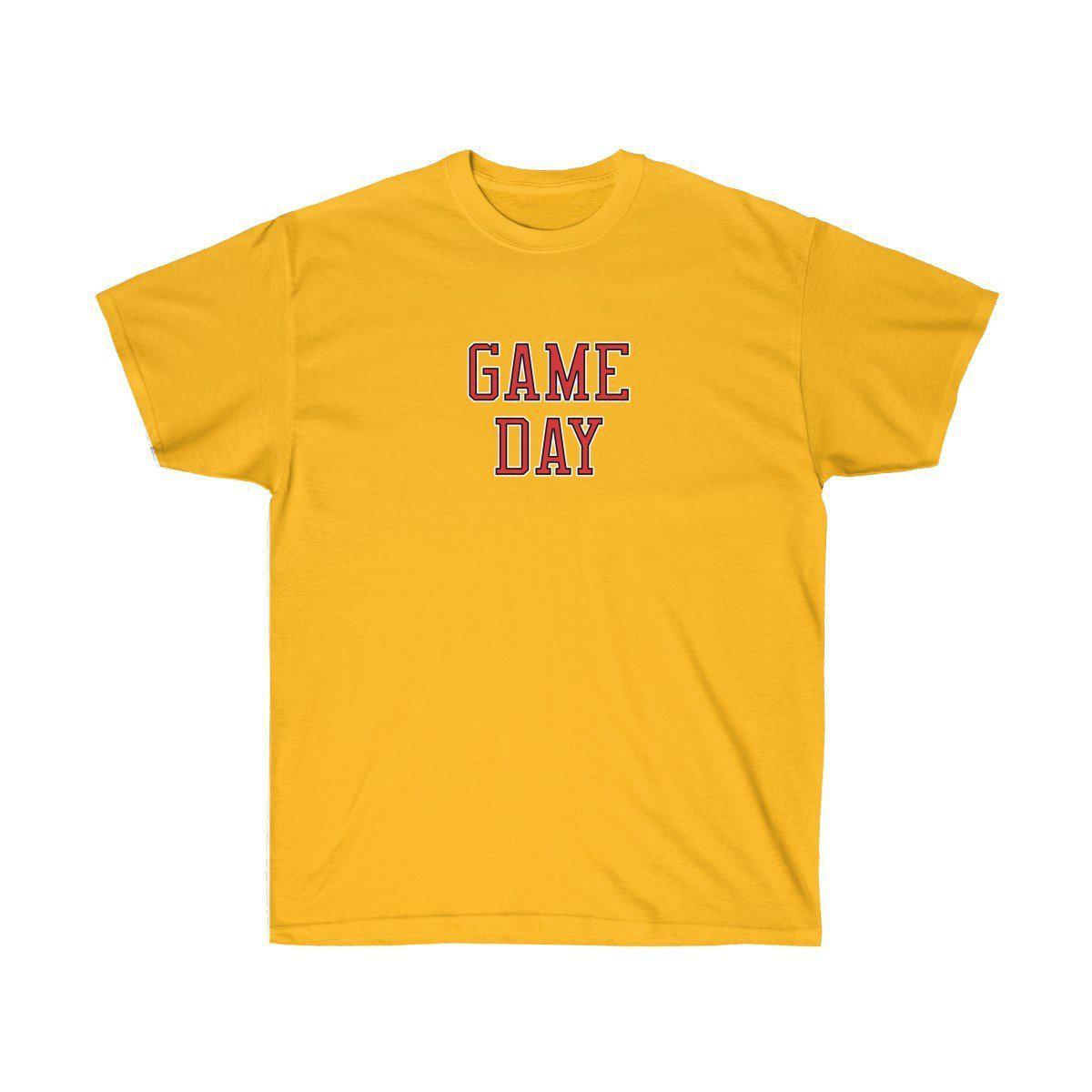 Game Day Tee - Sports T-shirt for Football, Basket, Soccer games-Gold-S-Archethype