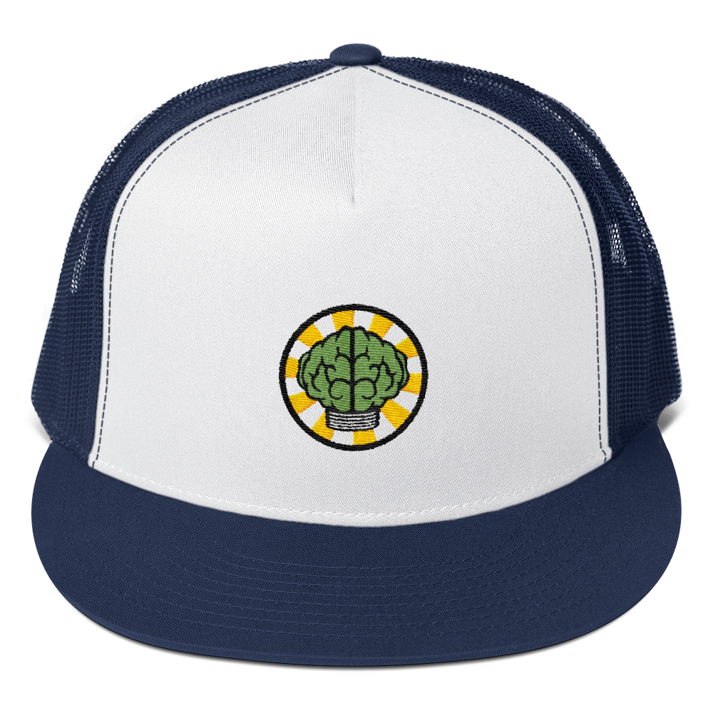 HypeMonsterz NERD Trucker Cap Inspired - Brain logo No one ever really dies-Navy/ White/ Navy-Archethype