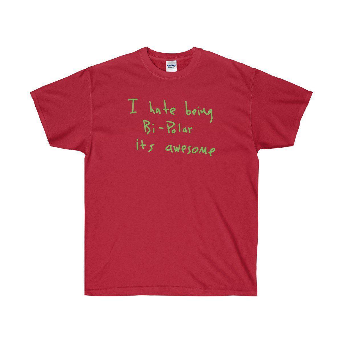 I hate being Bi-Polar it's awesome Kanye West inspired Tee-Cardinal Red-S-Archethype