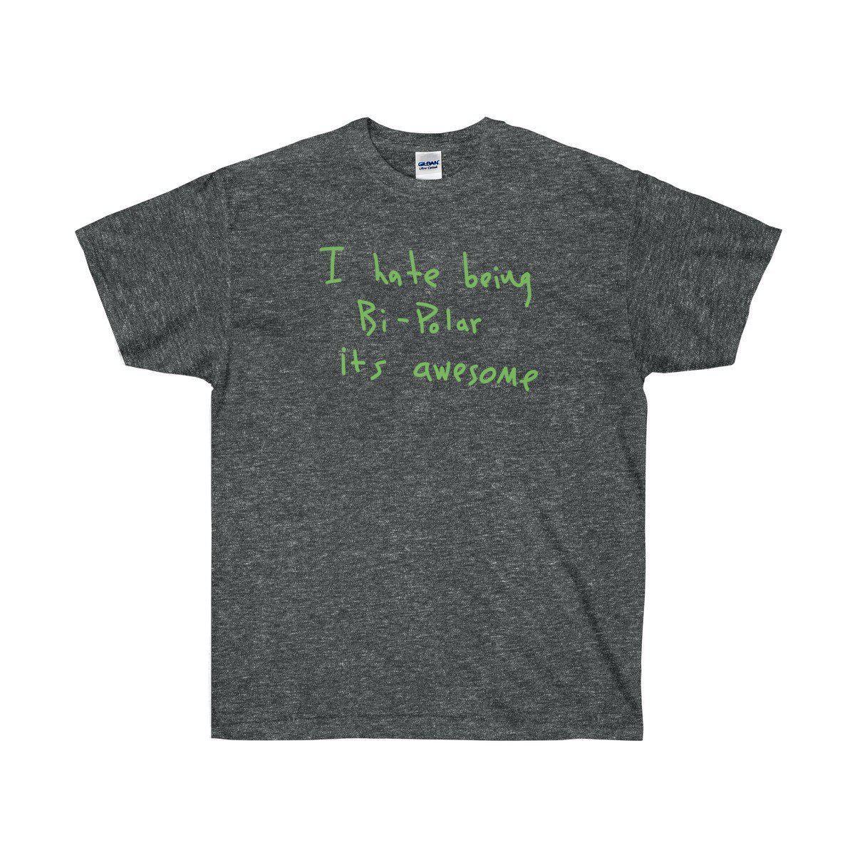 I hate being Bi-Polar it's awesome Kanye West inspired Tee-Dark Heather-S-Archethype