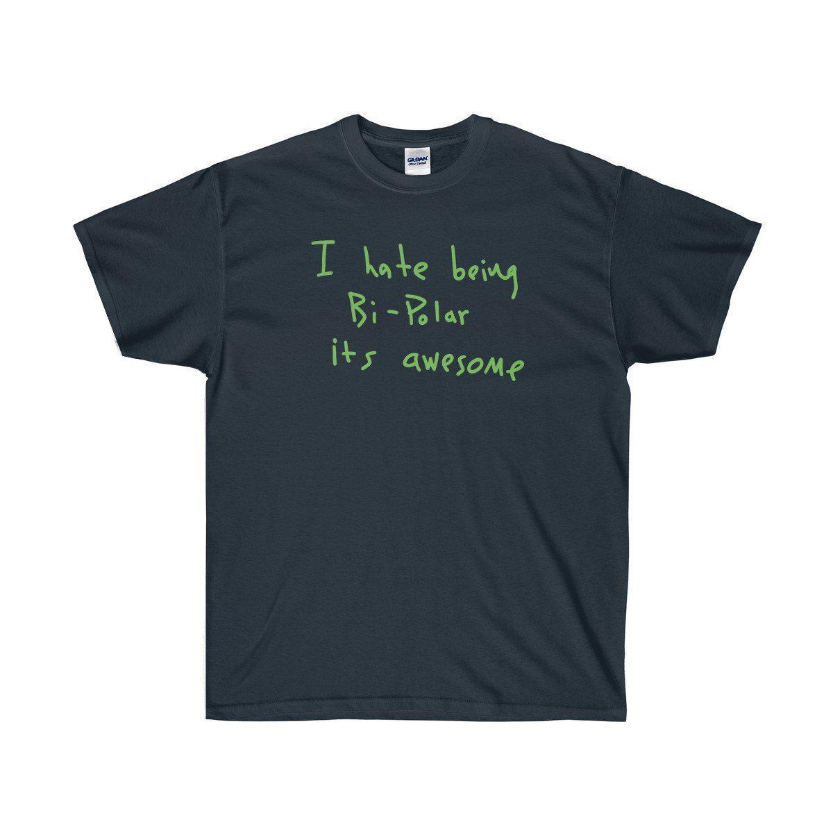 I hate being Bi-Polar it's awesome Kanye West inspired Tee-Navy-S-Archethype