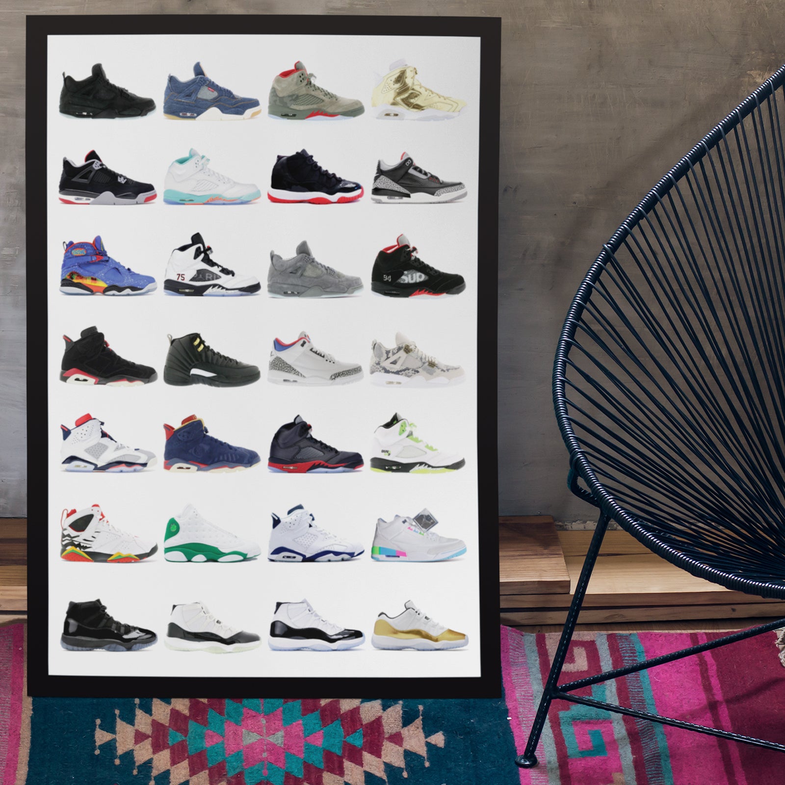Nike Air Jordans Hall of Fame Poster - Michael Jordan Wall Art-Archethype