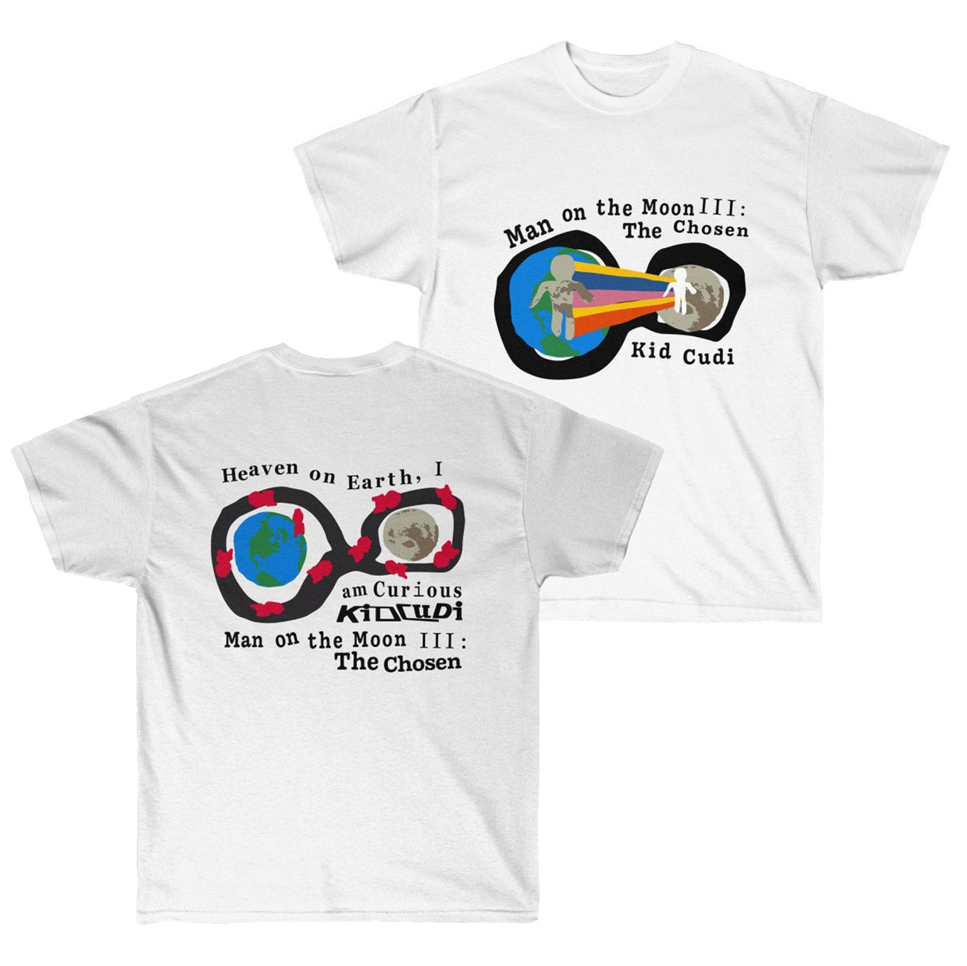 Man on the Moon III : The Chosen Kid Cudi album merch inspired Unisex Ultra Cotton T-Shirt-White-S-Archethype