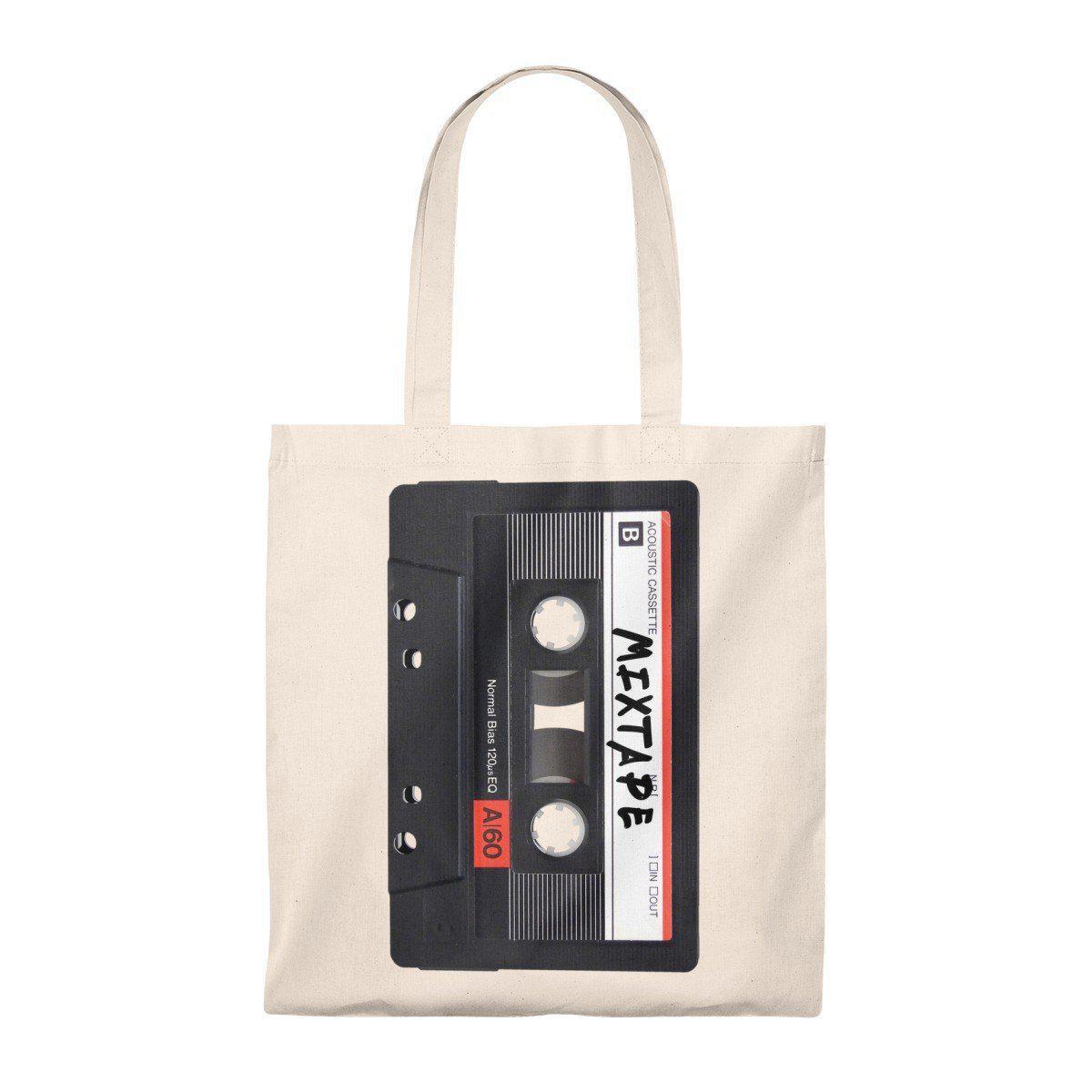 Mixtape Tape Tote Bag - 90S Retro Hip Hop-Natural/Natural-Archethype