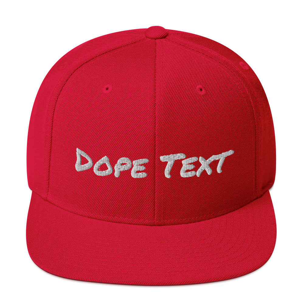 Custom embroidered text Snapback Cap - Free personalization customization Hat Cap-Red-Archethype