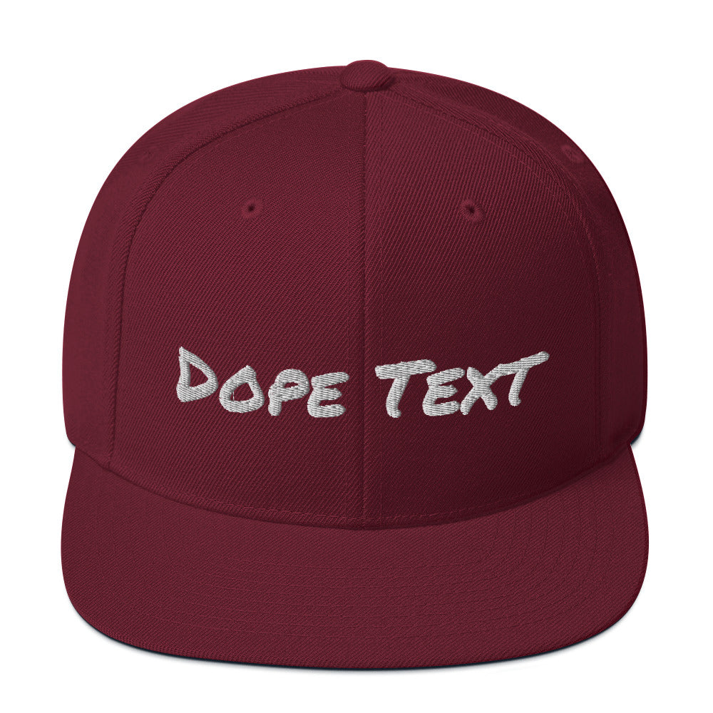 Custom embroidered text Snapback Cap - Free personalization customization Hat Cap-Maroon-Archethype