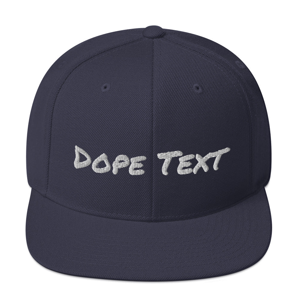 Custom embroidered text Snapback Cap - Free personalization customization Hat Cap-Navy-Archethype