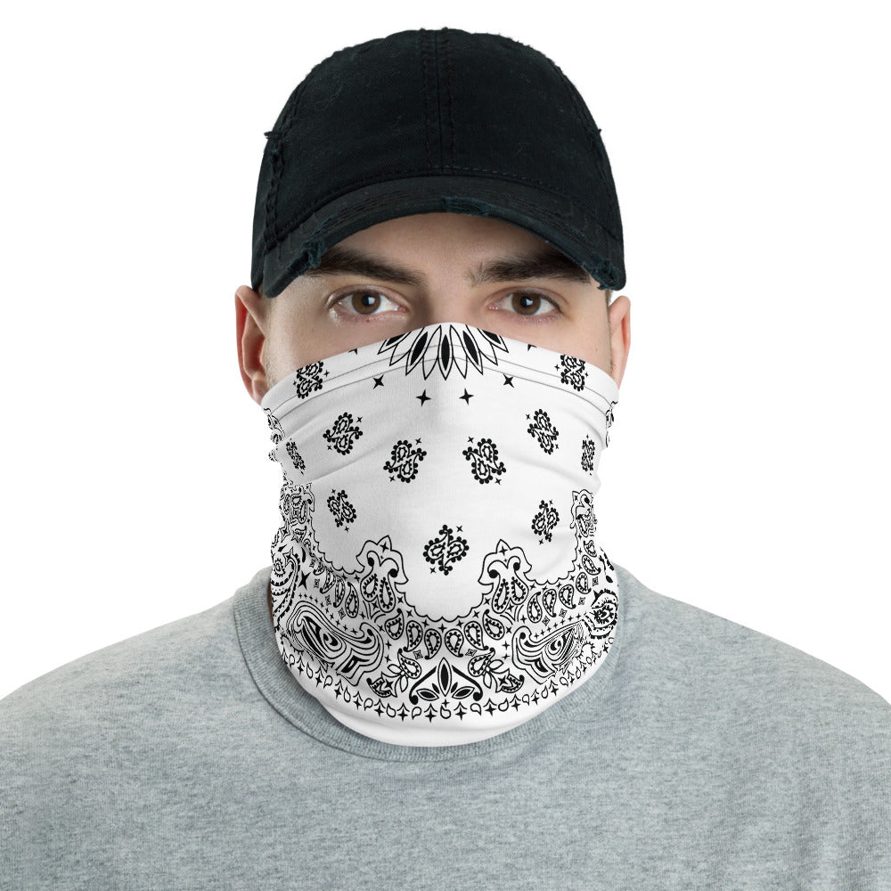 White Bandana Neck gaiter Snood-Archethype