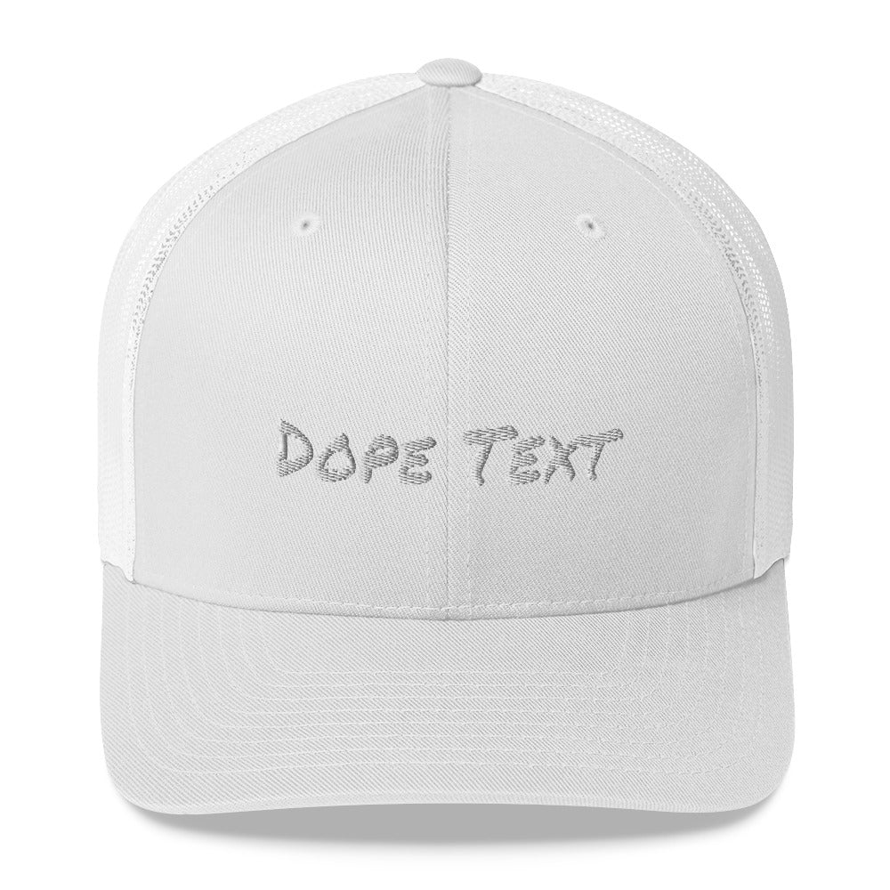 Custom embroidered text Trucker Cap - Free personalization customization Trucker Hat Cap-White-Archethype