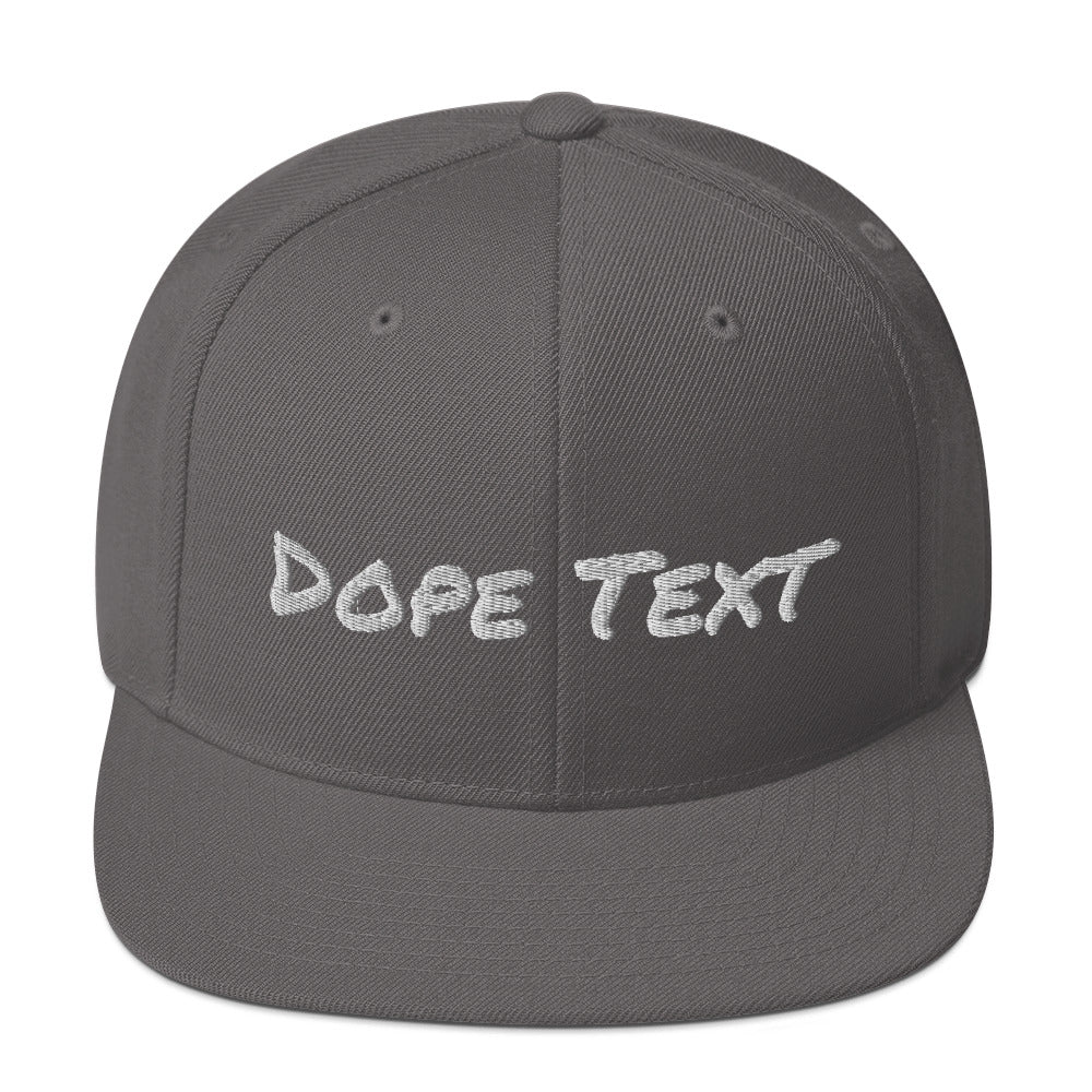 Custom embroidered text Snapback Cap - Free personalization customization Hat Cap-Dark Grey-Archethype