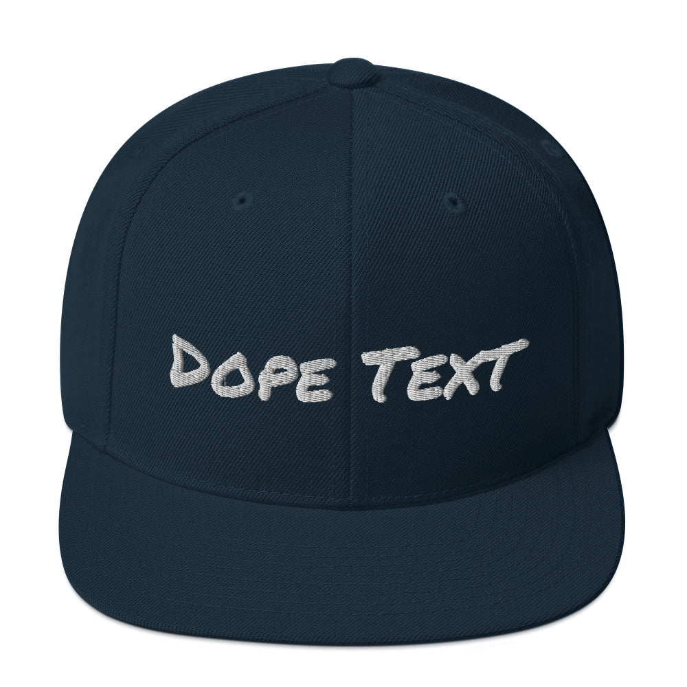 Custom embroidered text Snapback Cap - Free personalization customization Hat Cap-Dark Navy-Archethype