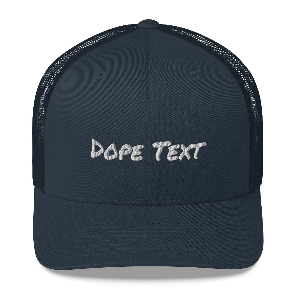 Custom embroidered text Trucker Cap - Free personalization customization Trucker Hat Cap-Navy-Archethype