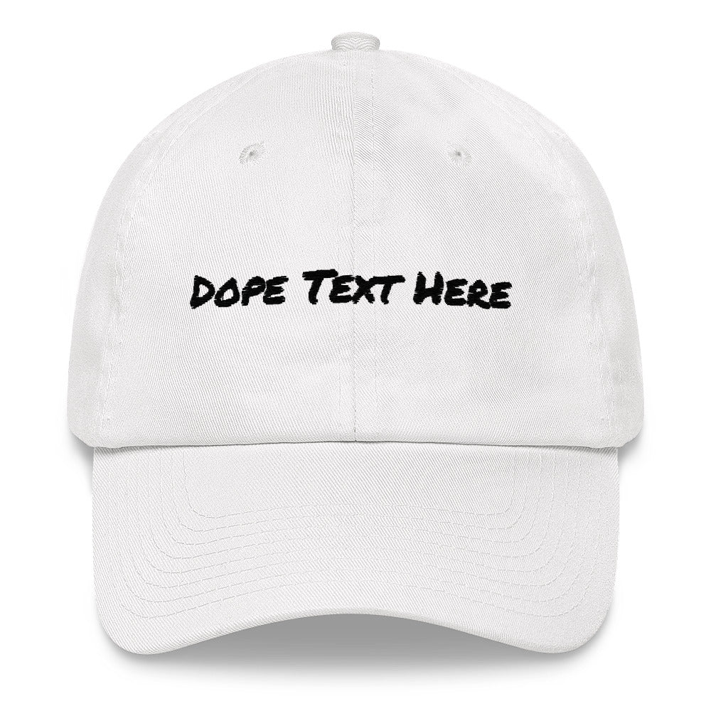 Custom embroidered Dad hat - Put your personalized text on this dope dad cap-White-Archethype