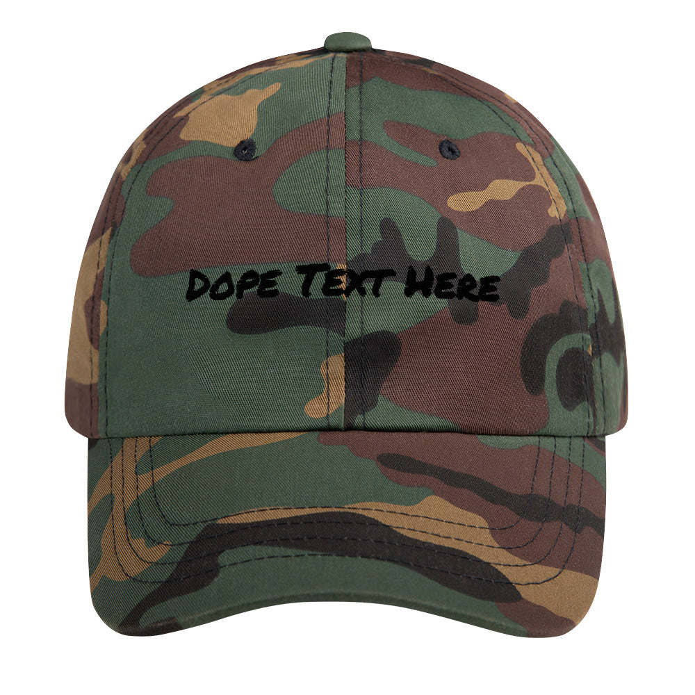 Custom embroidered Dad hat - Put your personalized text on this dope dad cap-Green Camo-Archethype