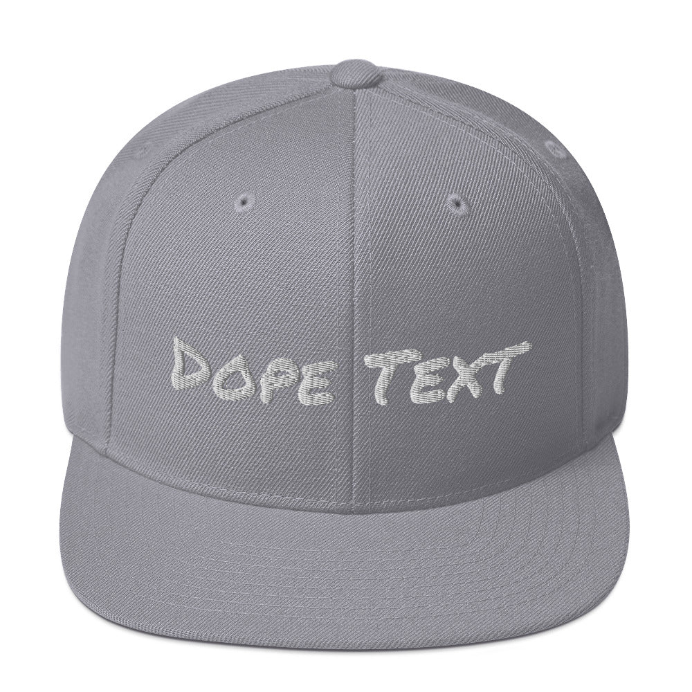 Custom embroidered text Snapback Cap - Free personalization customization Hat Cap-Silver-Archethype