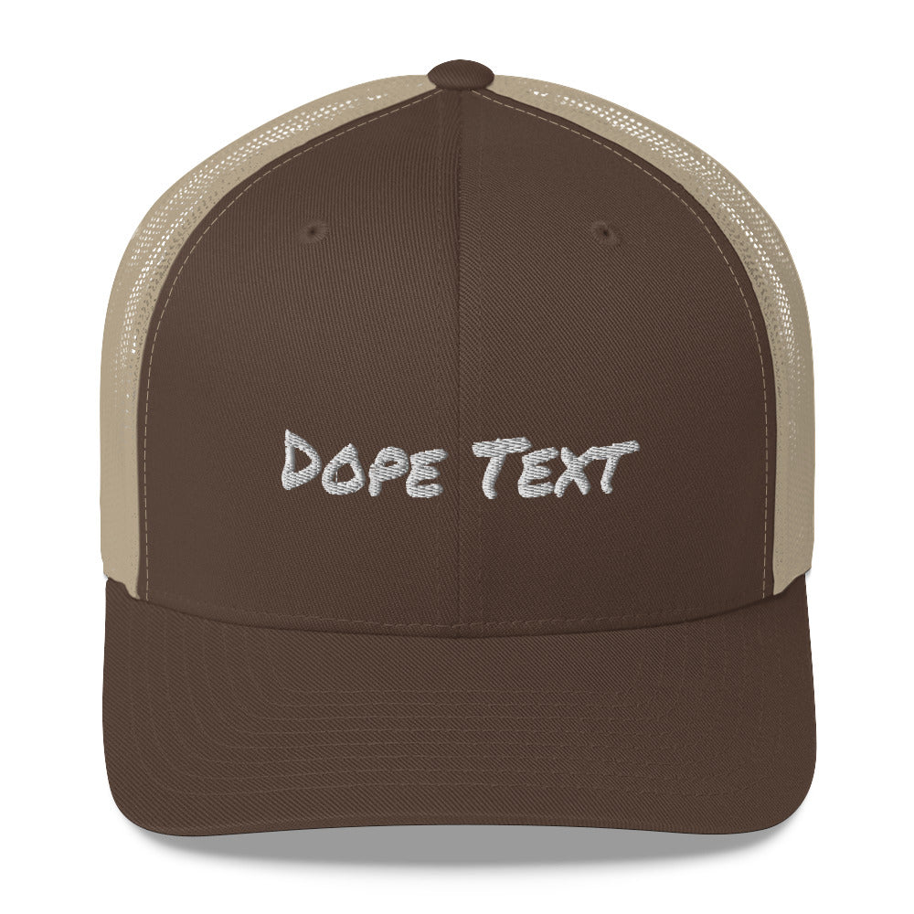 Custom embroidered text Trucker Cap - Free personalization customization Trucker Hat Cap-Brown/ Khaki-Archethype