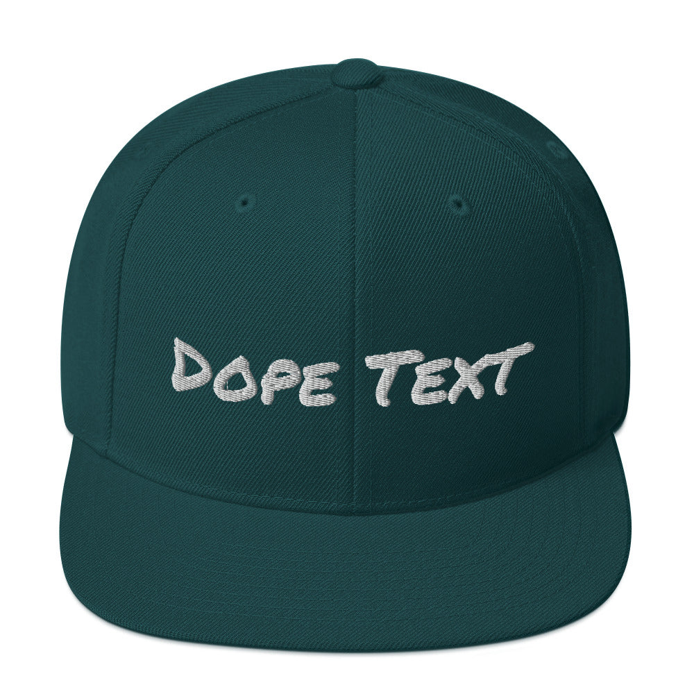 Custom embroidered text Snapback Cap - Free personalization customization Hat Cap-Spruce-Archethype