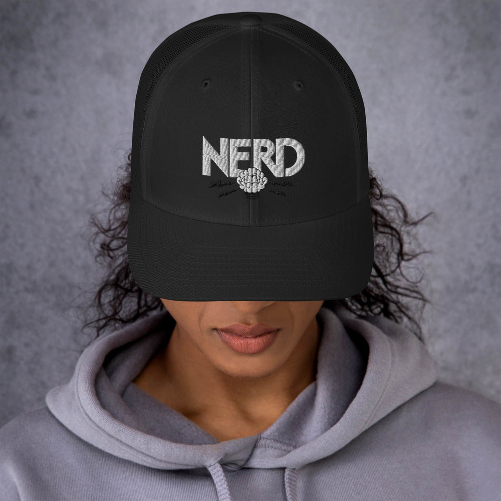 NERD Brain Logo Trucker Cap - Pharrell WIlliams Inspired-Black-Archethype