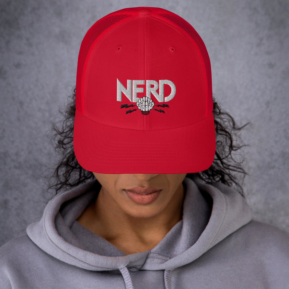 NERD Brain Logo Trucker Cap - Pharrell WIlliams Inspired-Red-Archethype