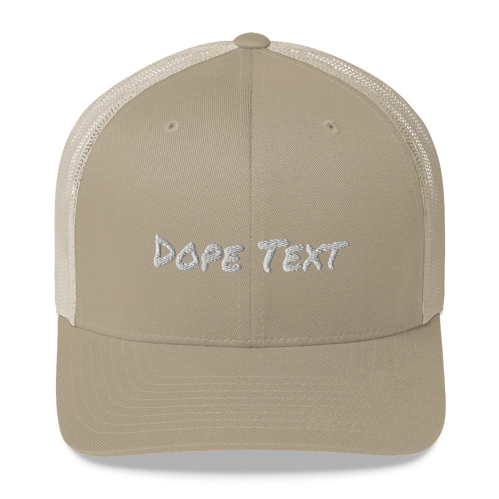 Custom embroidered text Trucker Cap - Free personalization customization Trucker Hat Cap-Khaki-Archethype