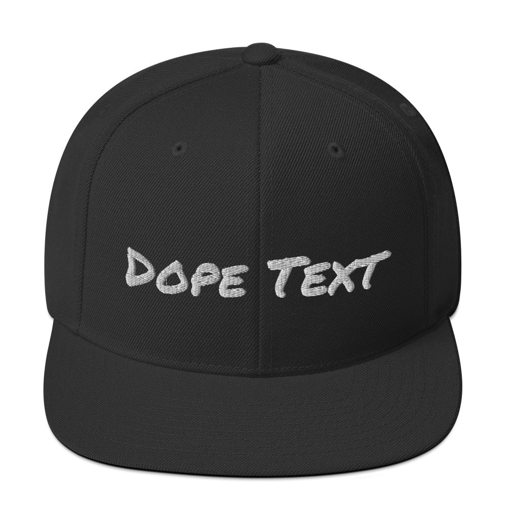 Custom embroidered text Snapback Cap - Free personalization customization Hat Cap-Black-Archethype