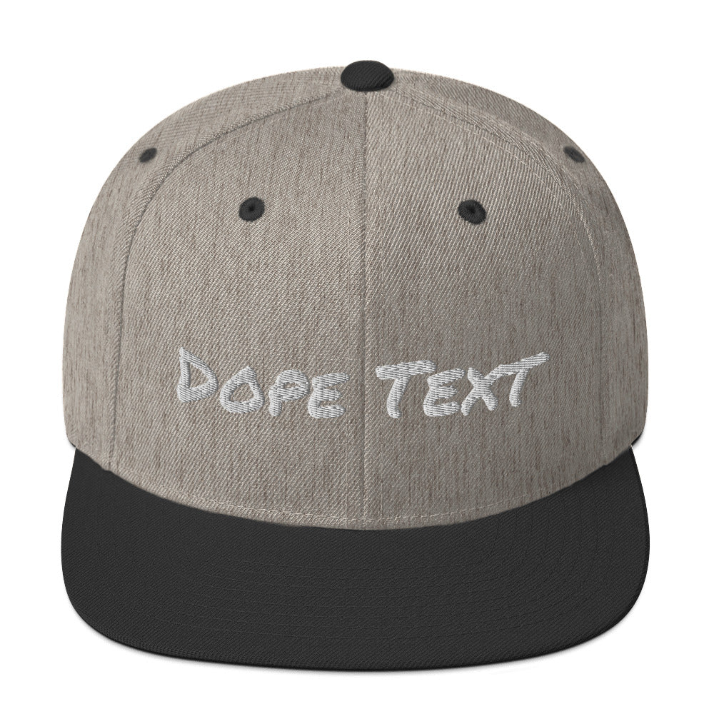 Custom embroidered text Snapback Cap - Free personalization customization Hat Cap-Heather/Black-Archethype