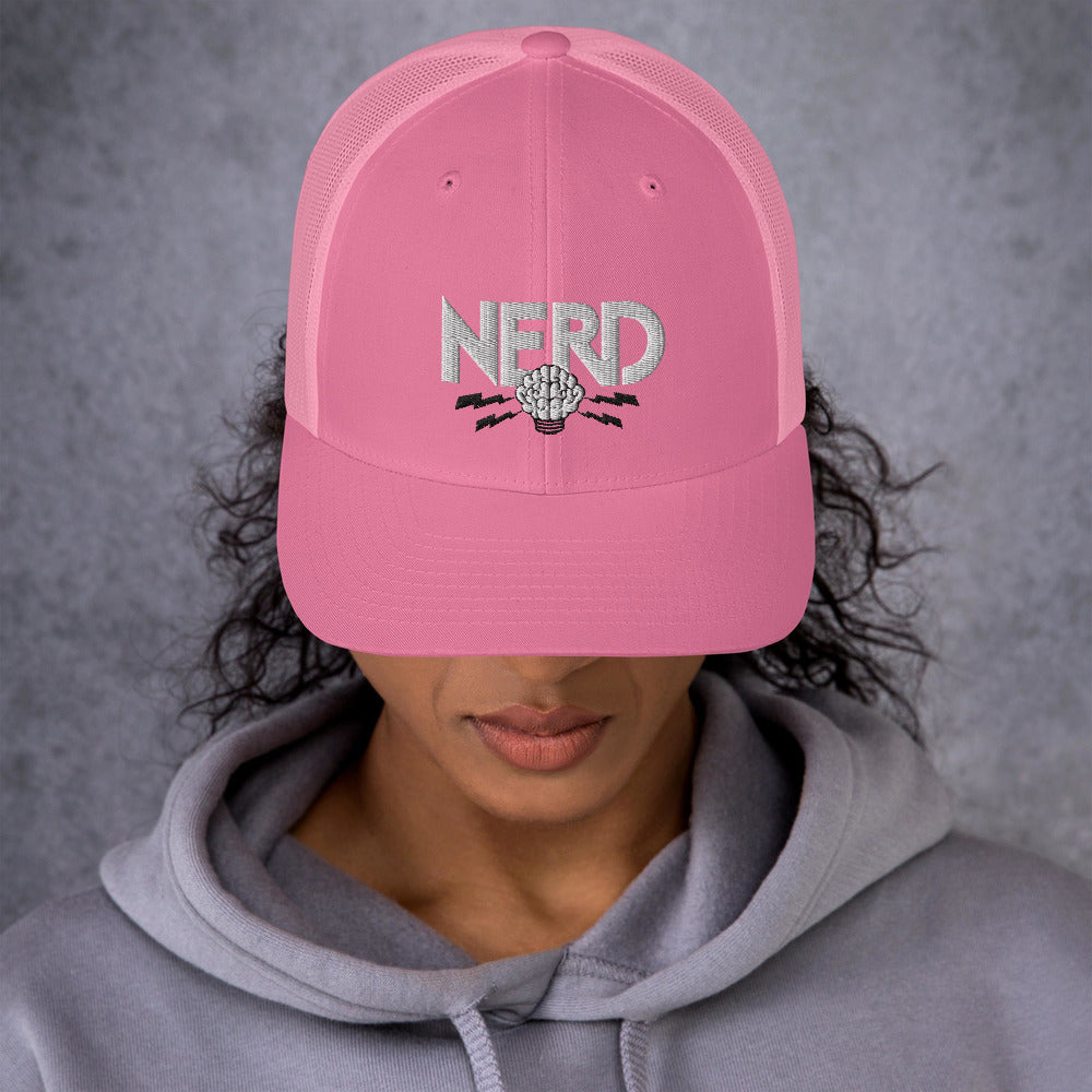 NERD Brain Logo Trucker Cap - Pharrell WIlliams Inspired-Pink-Archethype