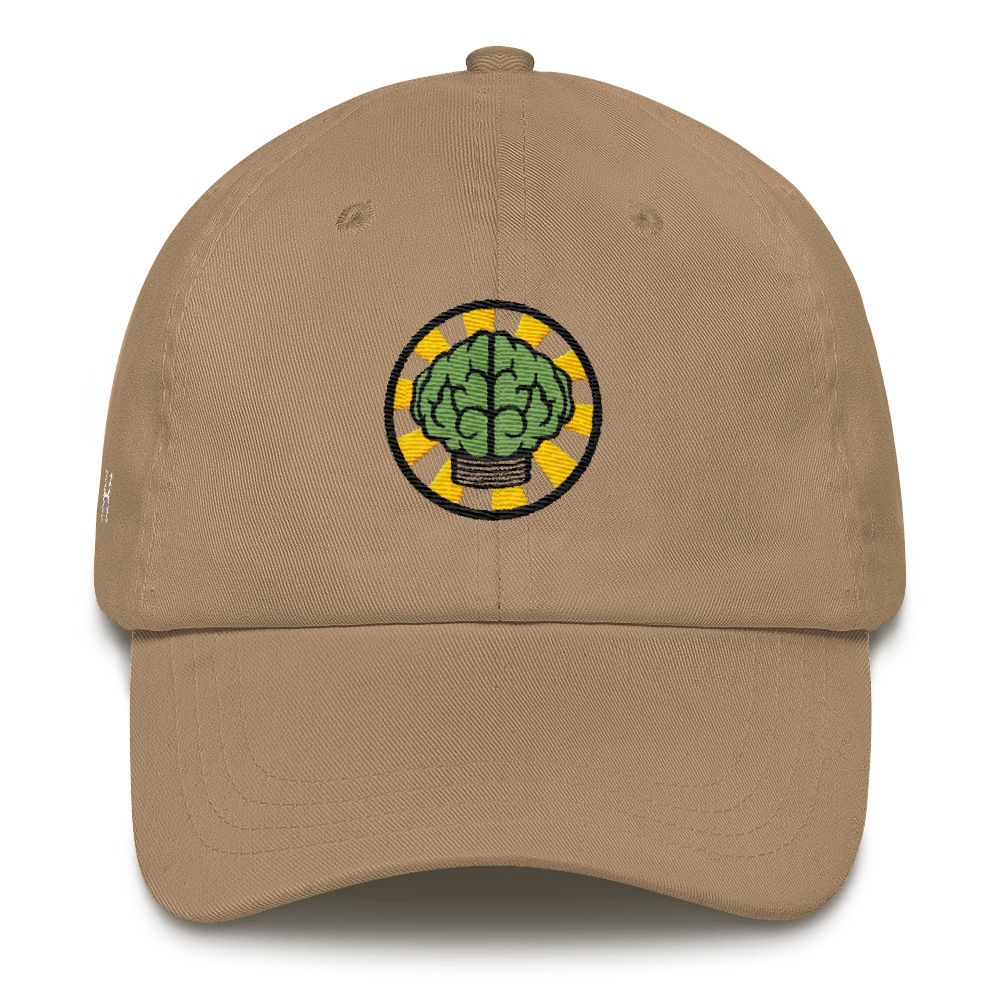 NERD Brain logo embroidery Dad cap snapback. Pharrell Williams, Chad Hugo & Shay Haley.-Khaki-Archethype
