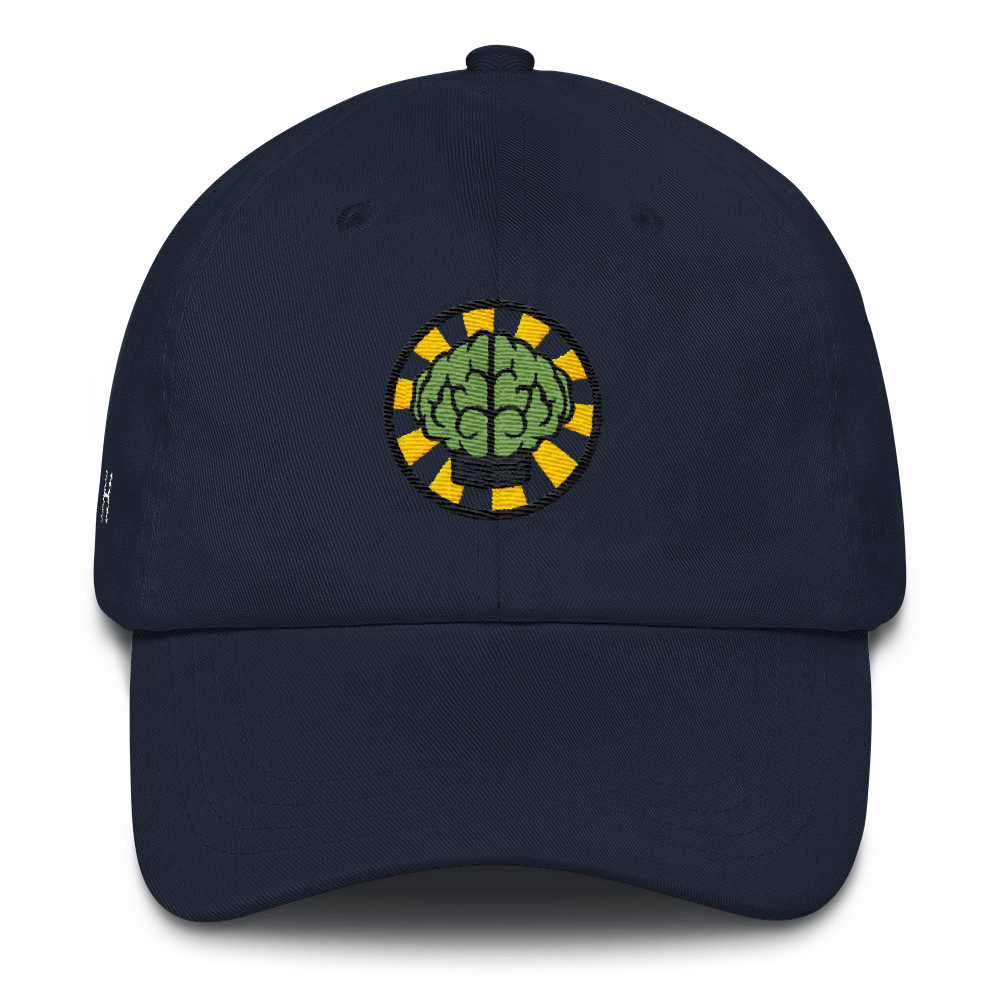 NERD Brain logo embroidery Dad cap snapback. Pharrell Williams, Chad Hugo & Shay Haley.-Navy-Archethype