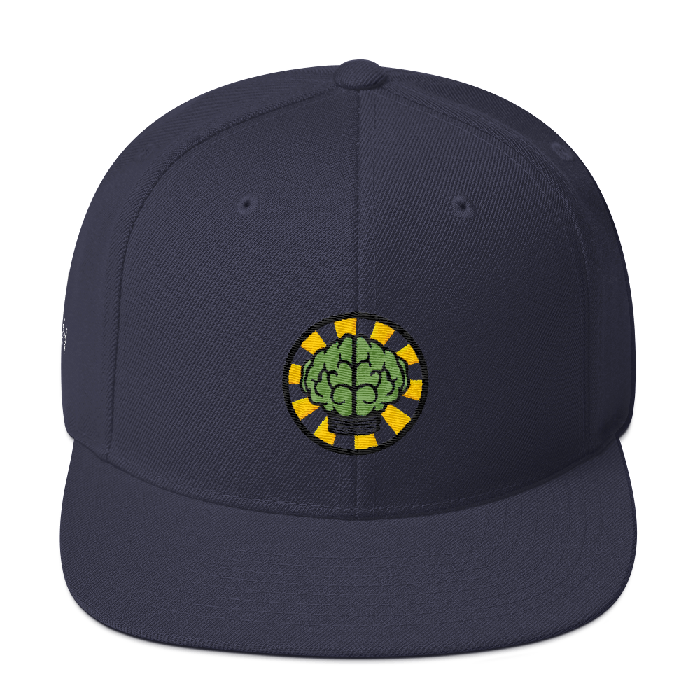 NERD Brain logo embroidery Snapback Cap. Pharrell Williams, Chad Hugo & Shay Haley.-Navy-Archethype