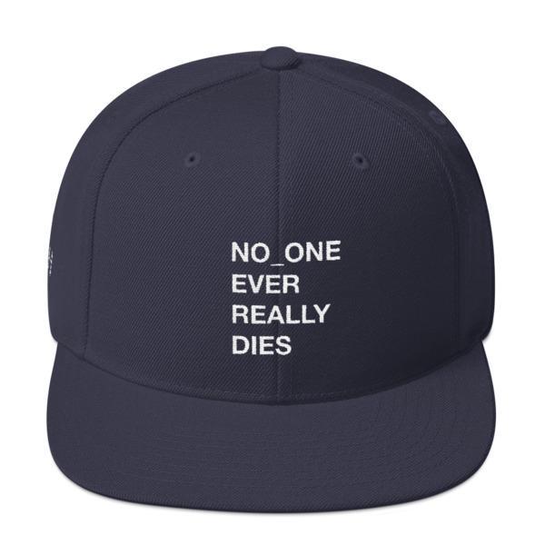 NERD NO_ONE Ever Really Dies logo embroidery Snapback Cap-Navy-Archethype
