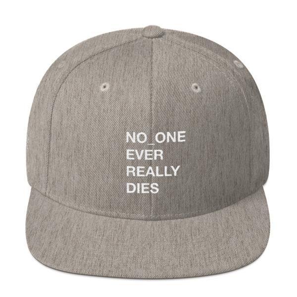 NERD NO_ONE Ever Really Dies logo embroidery Snapback Cap-Heather Grey-Archethype