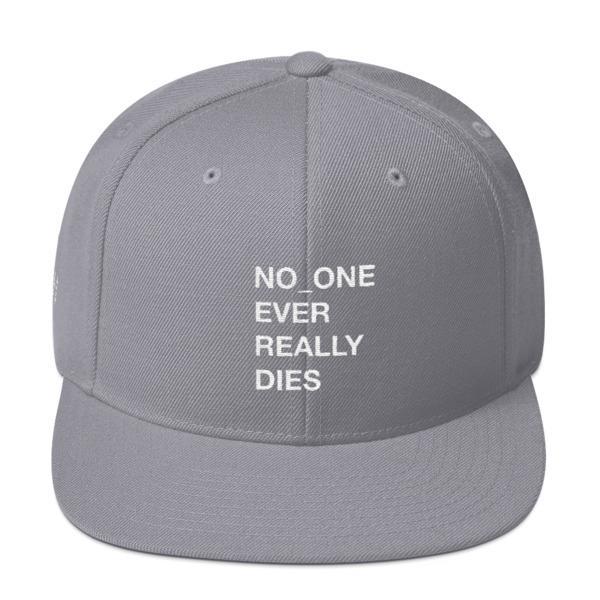 NERD NO_ONE Ever Really Dies logo embroidery Snapback Cap-Silver-Archethype