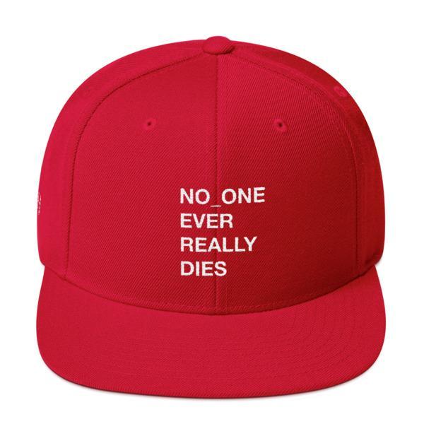 NERD NO_ONE Ever Really Dies logo embroidery Snapback Cap-Red-Archethype
