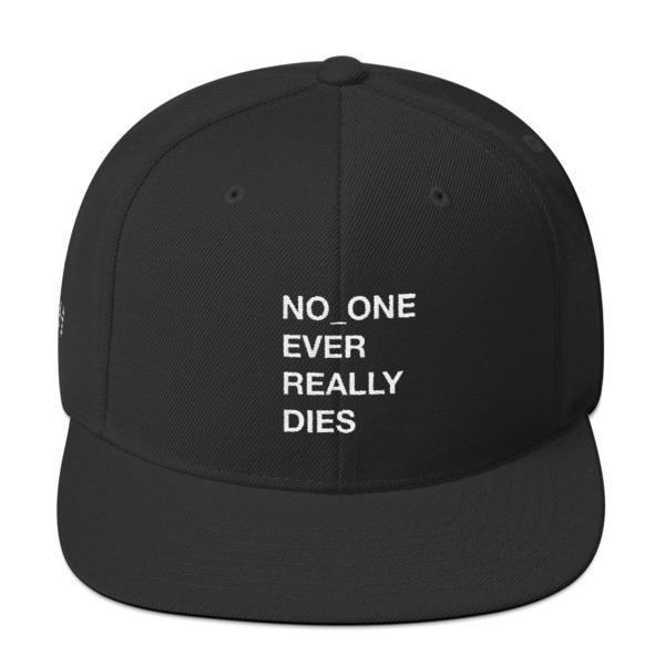 NERD NO_ONE Ever Really Dies logo embroidery Snapback Cap-Black-Archethype