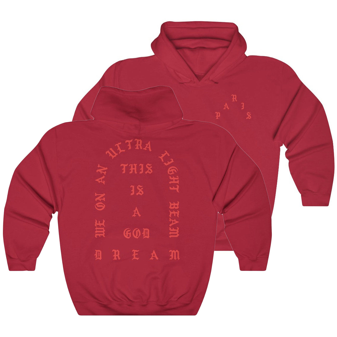 I Feel Like Pablo Paris Hoodie Kanye West-Cherry Red-L-Archethype