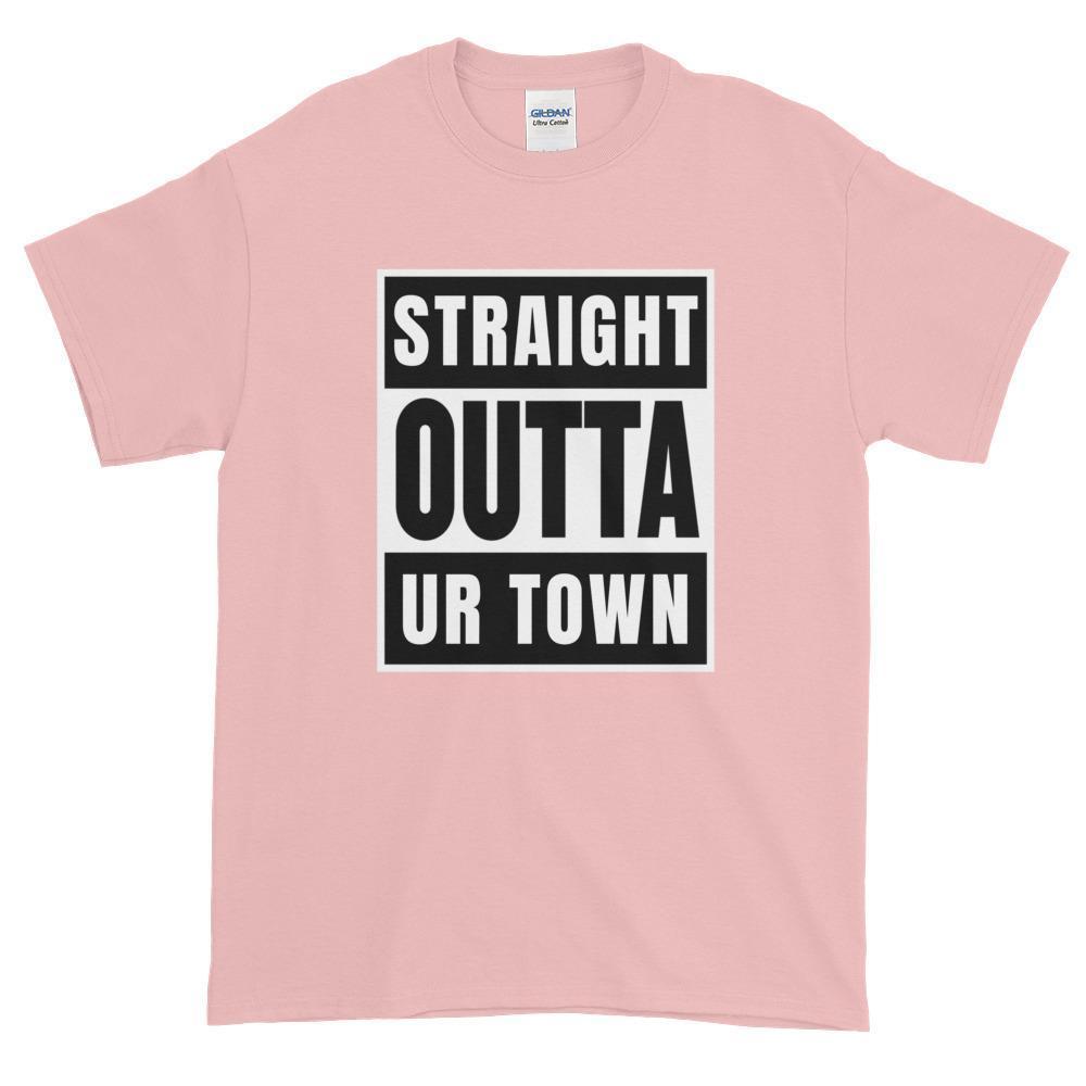 Personalized Straight outta Compton or Your Town Short-Sleeve T-Shirt-Light Pink-S-Archethype