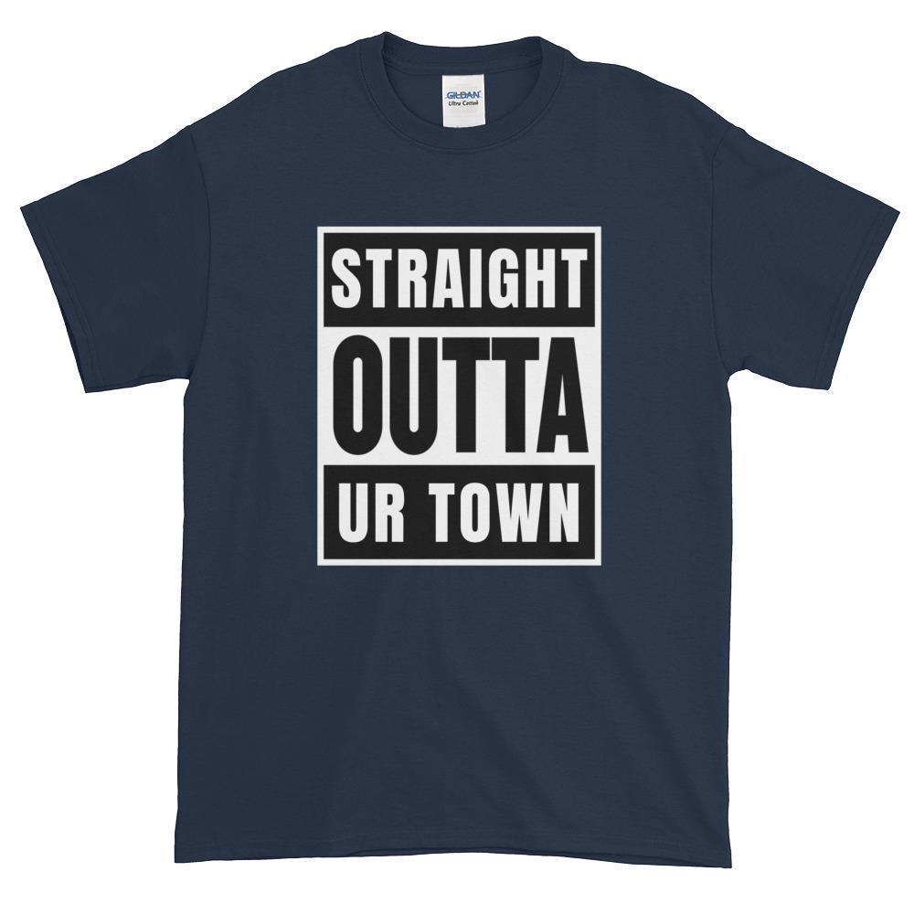 Personalized Straight outta Compton or Your Town Short-Sleeve T-Shirt-Navy-S-Archethype