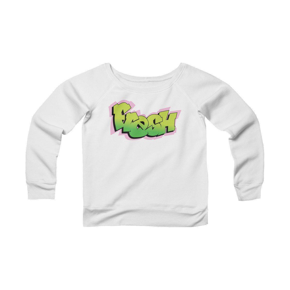 The Fresh Prince Women's Sponge Fleece Wide Neck Sweatshirt-White-L-Archethype