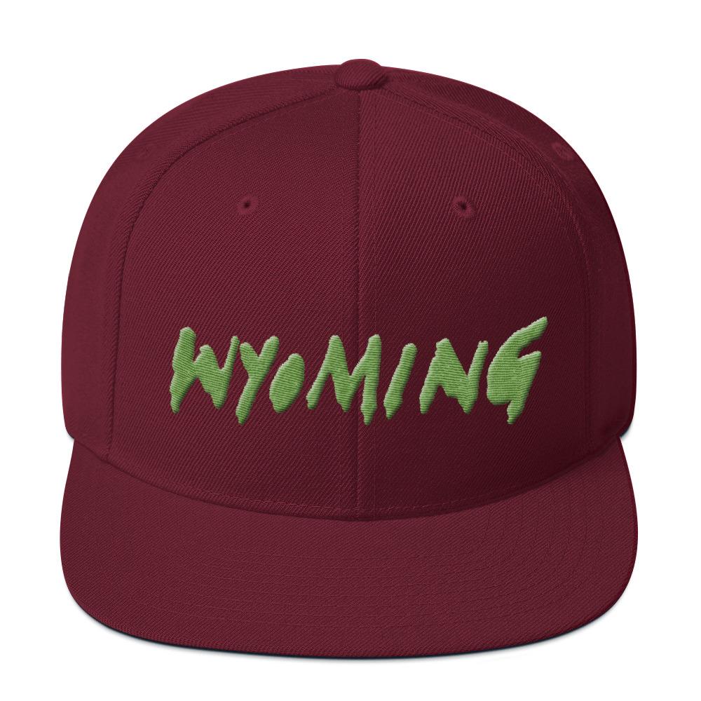 Wyoming Merch Snapback Hat-Maroon-Archethype