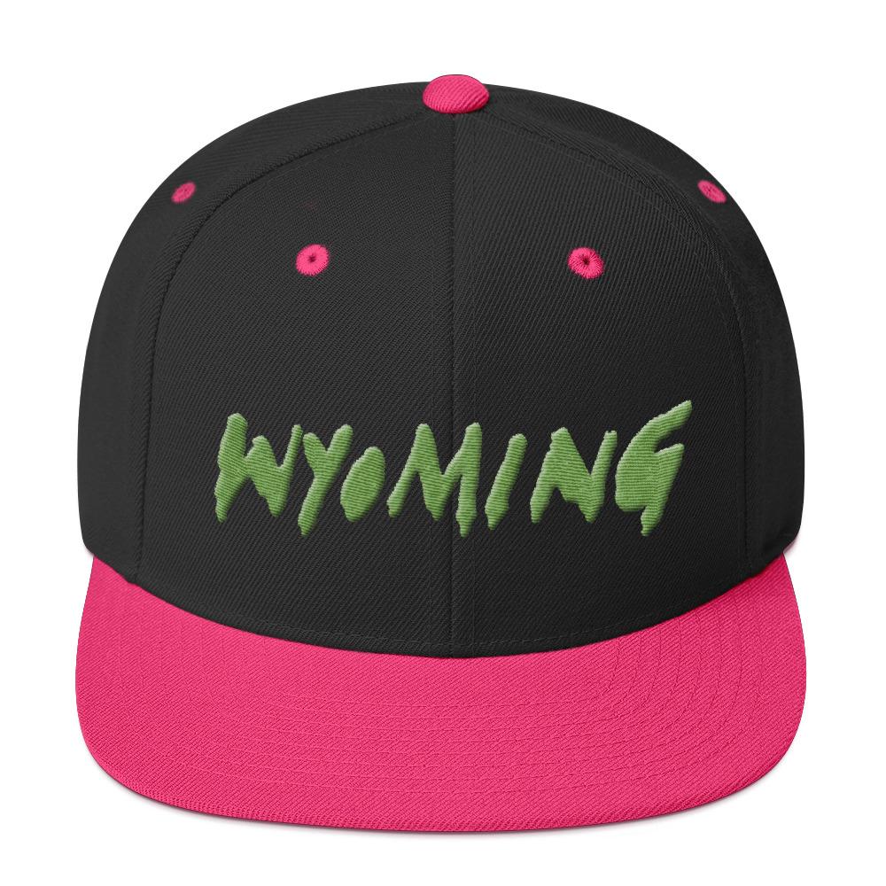 Wyoming Merch Snapback Hat-Black/ Neon Pink-Archethype