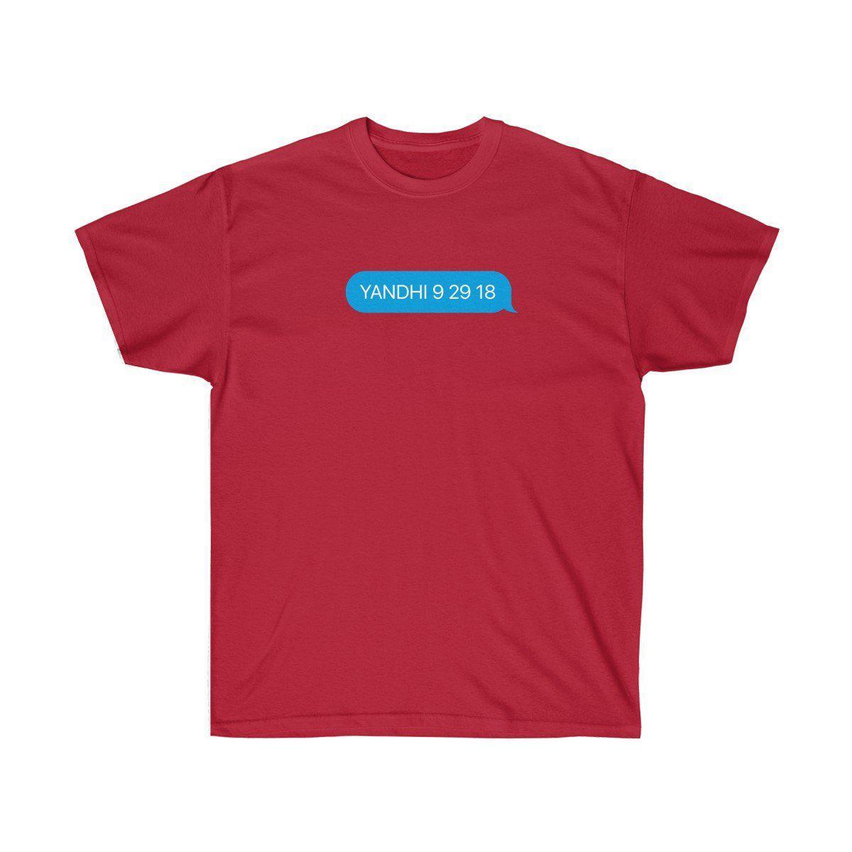YANDHI 9 29 18 Kanye West iMessage Inspired Tee-Cardinal Red-S-Archethype